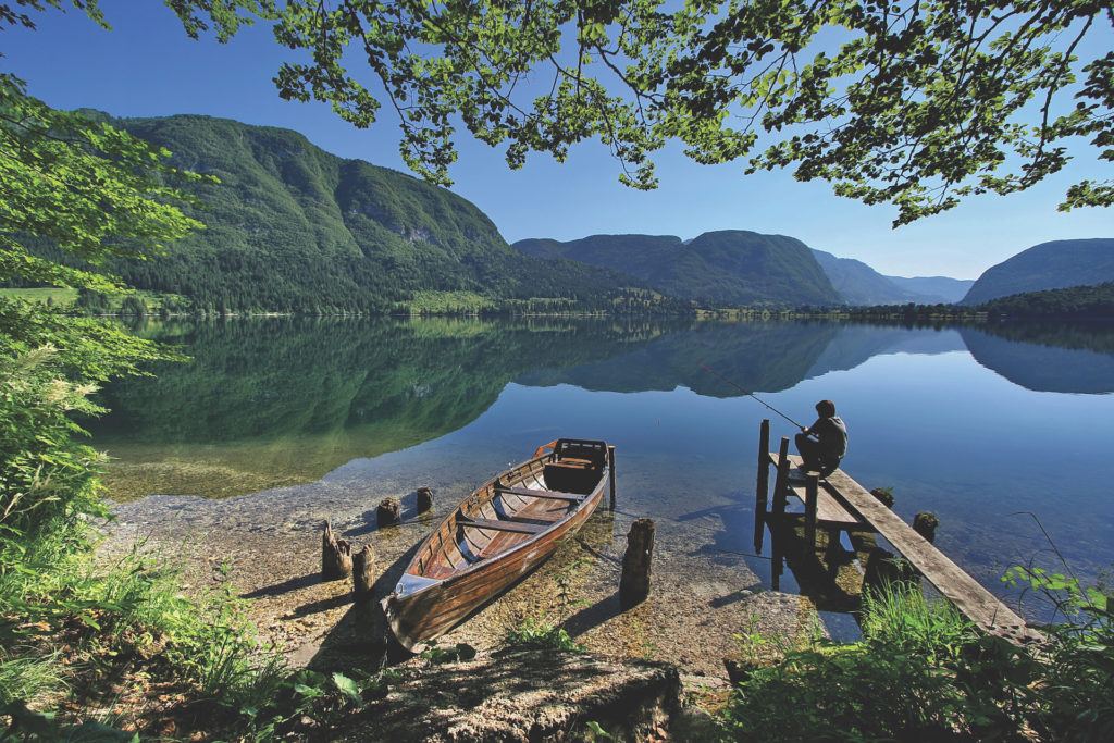 Bohinjské jezero, Julské Alpy, Slovinsko