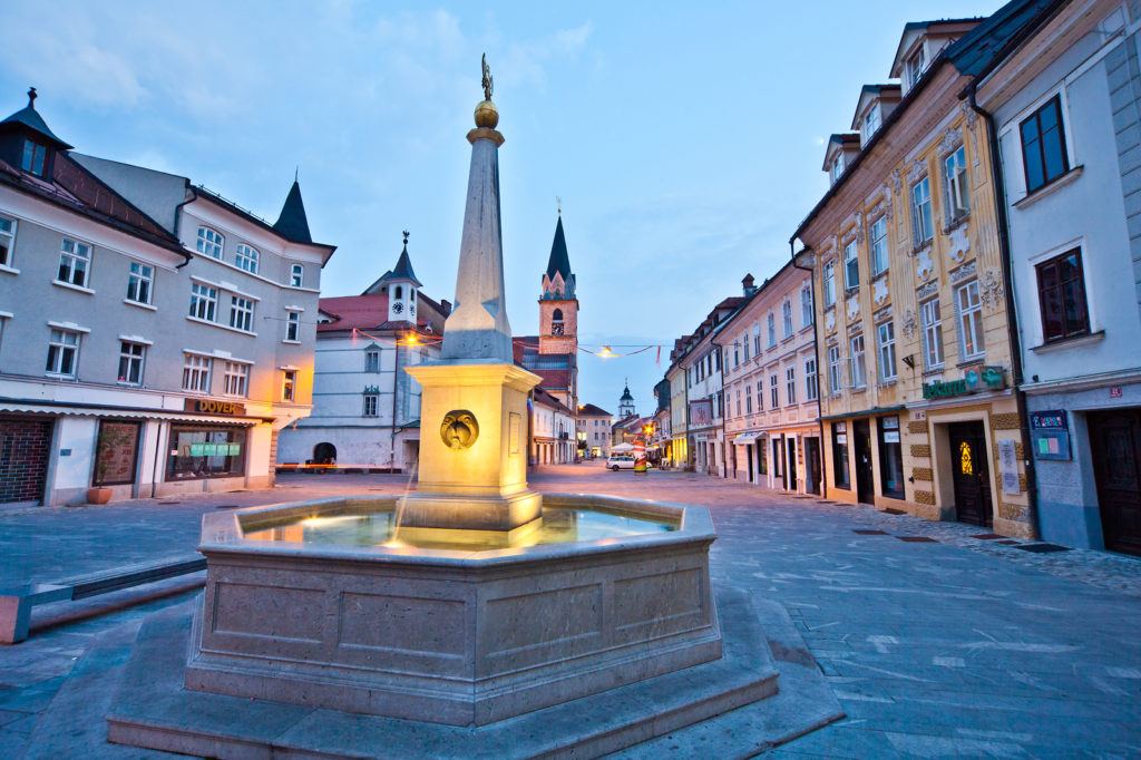 Glavni trg, Kranj, Slovinsko. Foto: Jošt Gantar